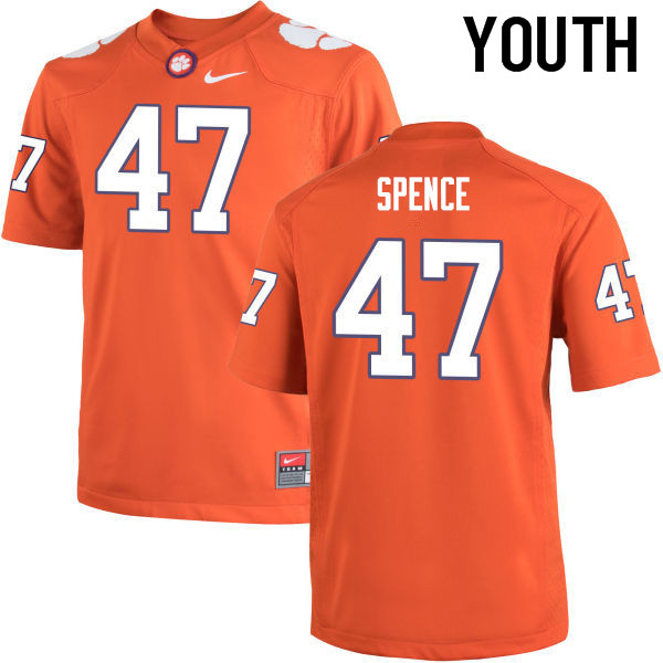 Youth Clemson Tigers #47 Alex Spence College Football Jerseys-Orange - Click Image to Close